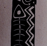 Black ink on carton, 16 X 25 CM, 2001.